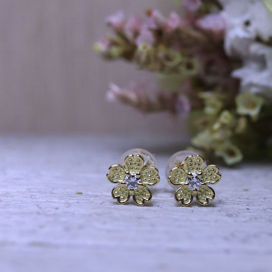K18イエローゴールド「桜」ピアス