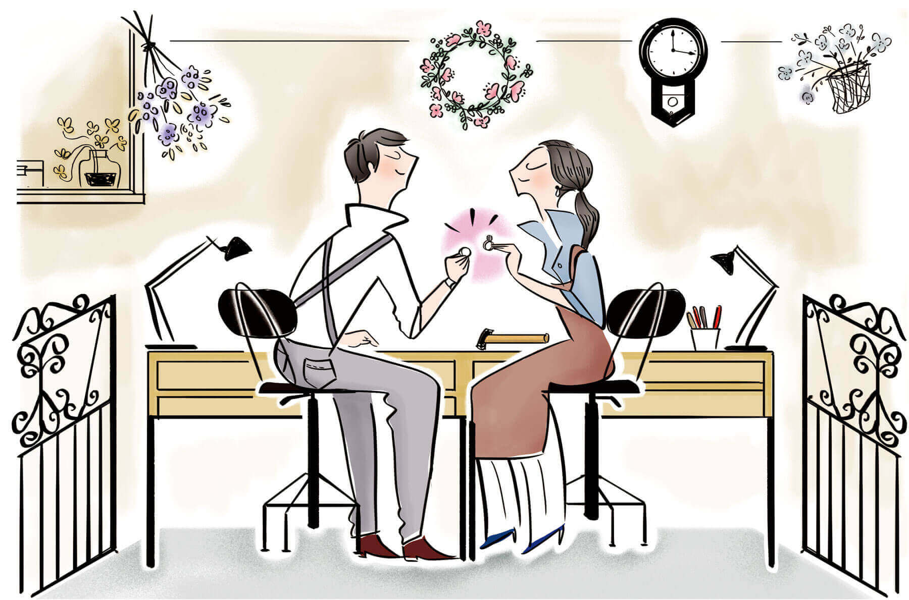 結婚指輪　手作り　イラスト
